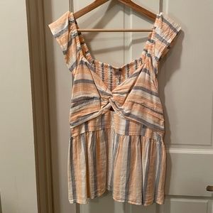 LOFT Striped Twist Front Shell